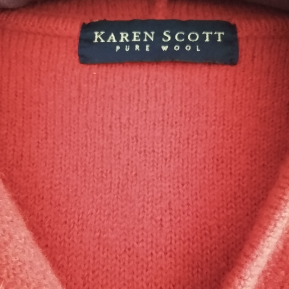 Red Karen Scott 100% WOOL Jacket - Picture 3 of 6